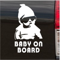 Platinum Place-EXTERNAL Design 2-Cool Baby on Board Carlos Hangover Funny Joke Novelty Car Bumper/External Window Sticker Decal - For Any Car VW Citroen Golf Ford BMW White-Excellent for Tinted Windows or Bodywork-Laptop